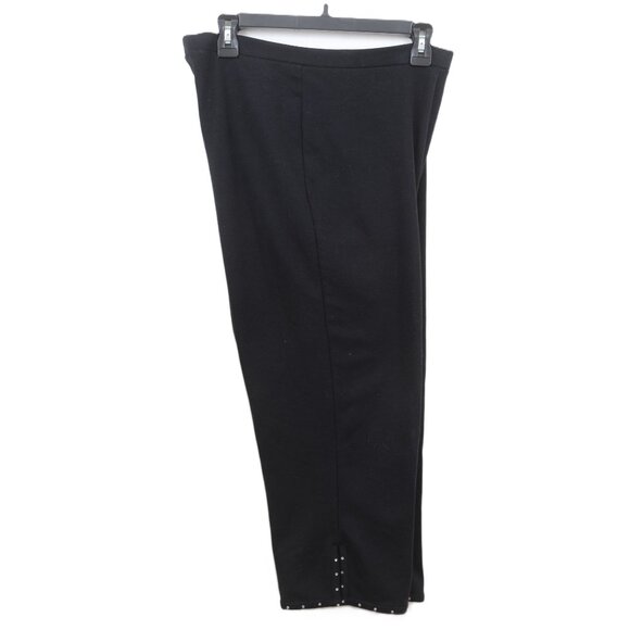 Avenue Cropped Straight-Leg Pants Set - Pink White & Black - Studded Hem Detail - Picture 5 of 12